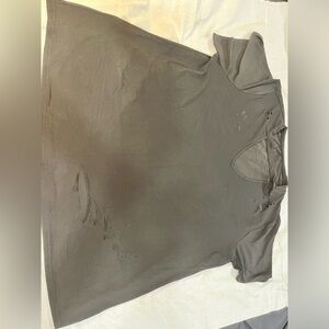 Black T-Shirt with laser cuts from Shein fits like a 2xl